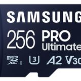 Samsung PRO Ultimate microSD kart + SD adaptörü, 256 GB, akıllı telefonlar, drone ve aksiyon kamerası, UHS-I U3, 200 MB/s okuma, 130 MB/s yazma, MB-MY256SA/WW