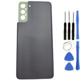 Samsung S21 Plus Sm-G996 Uyumlu Arka Pil Kapağı Siyah + Tamir Seti
