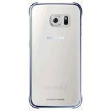 Samsung Slimline Clip-On Kılıf Clear View Case Cover Samsung Galaxy S6 için, Metalik Siyah/Şeffaf