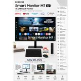 Samsung Smart Monitor M7 32 Inç 4K UHD Akıllı Monitör, Smart Tv Uygulamaları, Tizen Os, HDR10, Usb-C, Wi-Fi, Bluetooth, Dahili Hoparlör, Kablosuz Dex ve Uzaktan Kumanda - 60 Hz