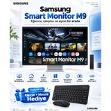 Samsung Smart Monitor M9 32 Inç 4K OLED Akıllı Monitör 165Hz, 0.03MS, Smart Tv Uygulamaları, Aı 4K Ölçekleme, Dahili 4K Kamera, Usb-C 90W, Klavye ve Mouse Hediyeli Premium Set Ev, Ofis ve Oyun Için - 165 Hz
