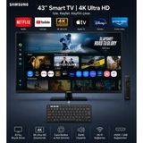 Samsung Smart Monitor Tv 43" 109 Ekran- 4K Ultra Hd Görüntü Kalitesi ve Şık Ince Tasarım + Klavye + Duvar Askı Aparatı - 4 ms - 60 Hz