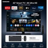 Samsung Smart Monitor Tv 43" 109 Ekran- 4K Ultra Hd Görüntü Kalitesi ve Şık Ince Tasarım + Klavye ve Mouse + Duvar Askı Aparatı - 4 ms - 60 Hz