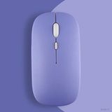 Samsung Tablet İle Uyumlu Şarj Edilebilir Sessiz Mouse Bluetooth + 2.4Hz Wifi Kablosuz Mouse Fare Lavanta