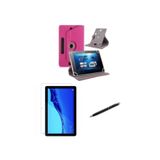 Samsung TabS6 Lite SMP610 10.4" Standlı Tablet Kılıfı+Nano Kırılmaz Ekran Koruyucu+Dokunmatik Kalem Pembe