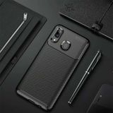 Samsung Uyumlu Galaxy A10s Kılıf Kamera Çıkıntılı Karbon Fiber Dokulu Renk Atmaz Kapak Negro