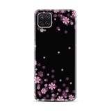Samsung Uyumlu Galaxy M12 Kilif Desenli Silikon Black Flowers 498521504