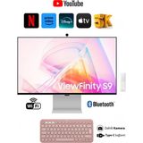Samsung Viewfinity S9 PIXEL, 27"inç 60 Hz 5 ms Kumandalı Slim Monitör-Tv + Logitech Kablosuz Klavye 5K(5120 x 2880) LCD Monitör - Pembe
