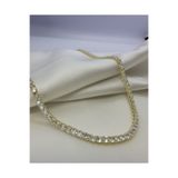 Samu Accessories 4mm Kare Taşlı Su Yolu Çelik Kolye - Golden Grand Riviera Princess