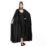 Samur 120 cm Siyah Yakalı Yetişkin Saten Pelerin