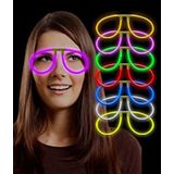 Samur 6 Adet Karanlıkta Parlayan Fosforlu Glow Stick Gözlük Fosforlu Renkli Gözlük