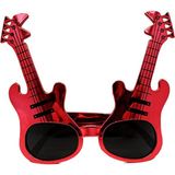 Samur Kırmızı Renk Rockn Roll Gitar Şekilli 15x15 cm Parti Gözlüğü
