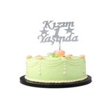 Samur Kızım 1 Yaşında Pleksi Pasta Süsü Gümüş