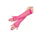 samur parti parti aksesuar & kostüm 80’ler 90’lar Retro Neon Fuşya Şeker Pembesi File Parmaksız Eldiven 26 cm