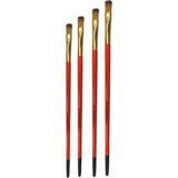 Samur Süper 4'lü Sentetik Yağlı ve Akrilik Boya Fırça Seti, 4 Parça, 2.5mm Fırça Genişliği, 15cm Sap Uzunluğu, Standart Boy, No: 2-4-6-8