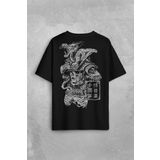 Samurai Japanese Samuray Japonca Street Wear Urban Sırt Ön Baskılı Oversize Tişört Unisex T-Shirt