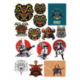 Samurai Sticker Set-4 14 Parça Telefon, Tablet, Defter, Laptop Sticker