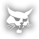 Samuray Kedi Araba Sticker 17X17 Cm Beyaz