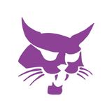 Samuray Kedi Araba Sticker 17X17 Cm Mor