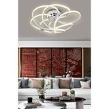 Samyeli Krom LED Kumandalı ve Dimerli (Beyaz, Sarı, Gün Işığı) Ledli Salon Mutfak Oda Oturma Odası Hol Ledli Plafonyer Avize SB-LD-510