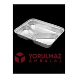 San Alüminyum Kase 3 Gözlü Kap Kapak Ev Ve Paket Servis İçin 24 Adet