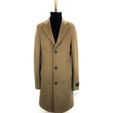 Şan Giyim Erkek Camel Yün Ceket Yaka Kısa Palto Regular Kalıp ile Modern Stil - 48