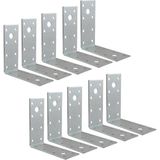 Şanal 10 Adet Mobilya Dolap Duvar Sabitleme Metal Köşebent 40X80X80 mm Bağlantı Aparatı L Demiri Gönye - 00-Siyah - Beyaz