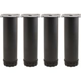 Şanal BADEM10 4 Adet Mobilya Kanepe Baza Koltuk Metal Destek Ayağı Ayarlanabilir 15 cm Siyah Metal Yükseltici Ayak - 100 x 100 x 10 cm