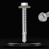 Şanal BADEM10 Trapez Çatı Vidası 5.5X38 mm Paket 100 Adet Matkap Uçlu Sac Akıllı Vida Çatı Panel Metal Ağaç Vidası - 000-Siyah