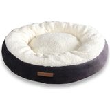 Şanal Çift Renkli Simit Kedi ve Küçük Irk Köpek Yatağı – Çıkarılabilir Yastıklı, Yıkanabilir, Yumuşak Velsoft & Polar Kumaş, 55 cm - 100 x 100 x 10 cm