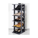 Şanal Coverest Modern 5 Katlı Ayakkabılık, Portatif Ayakkabı Rafı, Kolay Kurulum, 76X24.5X27.5 Cm, 6 Raf ve Destek Parçaları ile (Beyaz) - 0 - Siyah