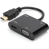 Şanal Coverzone 1080P 2in1 Hd'den Vga'ya HDMI To VGA Hd Dönüştürücü Bilgisayar Projeksiyonu - Hd Ürünleri Için Tv Adaptörüne VGA Ürünlerini Bağlama ZR724 - 0-Bordo