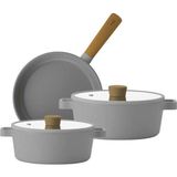 Şanal Fika Gri Tencere ve Tava Seti 5 Parça D-Neogs5 - 0 - 19 L