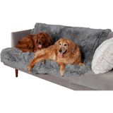 Şanal Furhaven Köpekler ve Iç Mekan Kedileri Için Su Geçirmez Battaniye, Yıkanabilir - Tüylü Peluş Sakinleştirici Uzun Suni Kürk ve Kadife Köpek Battaniyesi - Gri, Ekstra Büyük/xl - 100 x 100 x 10 cm