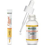 Şanal Garnier C Vitamini Parlak Süper Aydınlatıcı Serum 30 ml & C Vitamini Parlak Aydınlatıcı Göz Kremi Cilt Bakım Seti