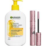 Şanal Garnier C Vitamini Parlaklık Veren Temizleyici 250 ml & Maybelline New York Lash Sensational Sky High Maskara - 001 Brown