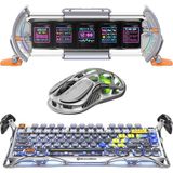 Şanal Gravastar K1 Pro Mekanik Gaming Klavye, M1 Pro Kablosuz Optik Mouse ve Dijital Resim Çerçevesi Oyuncu Seti, Interstellar Silver
