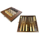 Şanal Helena Wood Art Eko Klasik El Yapımı Ahşap Tavla ve Satranç Seti, 49X25 Cm, Şimşir Pullar