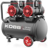 Şanal Kobb KBK50S2 4.0hp 50LT 8bar Çift Motorlu Yağsız Sessiz Taşınabilir Hava Kompresörü