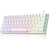 Şanal Magegee Mini%60 Oyun Klavyesi, Yükseltme Rgb Arkadan Aydınlatmalı 61 Anahtar Ultra Kompakt Klavye, TS91 Ergonomik Su Geçirmez Mekanik Hissetme Ofis Bilgisayar Klavyesi, Pc, Mac, Ps4, Xbox One Oyuncu