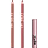 Şanal Maybelline New York Lifter Liner Dudak Kalemi 05 On It & 07 Big Lift & Mini Lash Sensational Sky High Maskara Makyaj Seti - 001 Brown