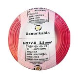 Şanal Öznur Kablo 2,5mm2 Nya Tek Damar Kırmızı 100