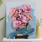 Şanal Palmiye Hobi Sanat Sayılarla Boyama Tuval Seti Fırça Boya Dahil (Çıtalı) 40X50 cm - Demet