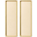Şanal Paslanmaz Çelik, Dikdörtgen Sunum Tepsisi, Gold, 33X13 Cm, Düz, Çay, Kahve, Pasta Sunum, 2 Adet - 0 - 19 L