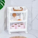 Şanal Porsima Rafty-73-1 Tekerlekli 4 Katlı Düzenleyici - 35,5 x 22 x 48 cm Hareketli Geniş Raf - Beyaz