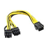 Şanal Primex PX-4302 6 Pin To 2x8 Pin Psu Ekran Kartı Güç Çevirici Kablo, Pcı-E 6 Pin Dişi To 2 Adet 6+2 Pin Erkek Gpu Power Splitter, 18AWG Bakır Mining Ekran Kartı Güç Kablosu, 20 cm