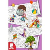 Şanal Saklı Nesneler Boyama Kağıdı Rulosu, 45 cm x 5 Metre - 1 - 0