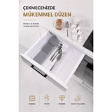 Şanal Sas Haus Çekmece Içi Bıçaklık Organizer Bölmeli Mutfak Düzenleyici Gri S-11029 - 00-Siyah - Beyaz - 1 - 2 cm