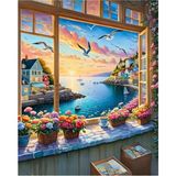 Şanal Sayılarla Boyama Numaralı Tuval Seti, Fırça ve Boya Dahil, 40X50 cm - 1