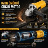 Sanal Ticaretiniz 5000 W 115 mm Devir Ayarlı Spiral Taşlama Makinası - Sarı